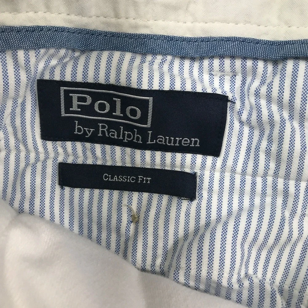 Vintage Polo Ralph Lauren Classic Fit Pants Mens 36x30 Fit White Twill Chino